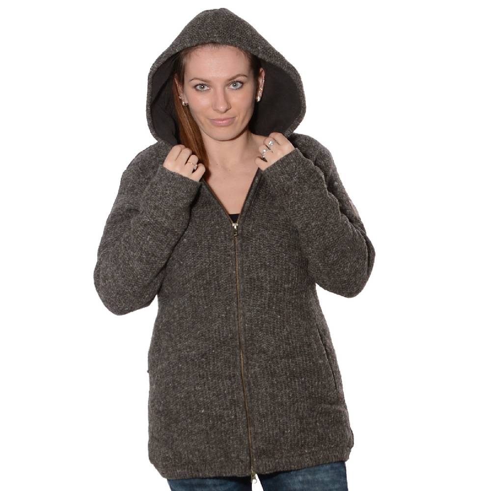 Kunst Und Magie Klassische Damen Strickjacke Wolle Jacke Mit Fleecefutter Und Kapuze Von Kunst Und Magie