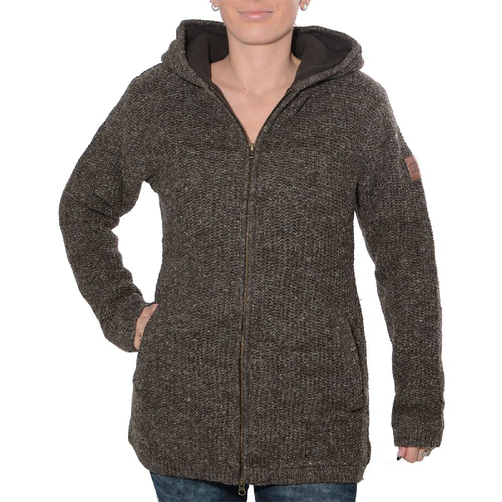 Kunst Und Magie Klassische Damen Strickjacke Wolle Jacke mit Fleecefutter und Kapuze von Kunst und Magie