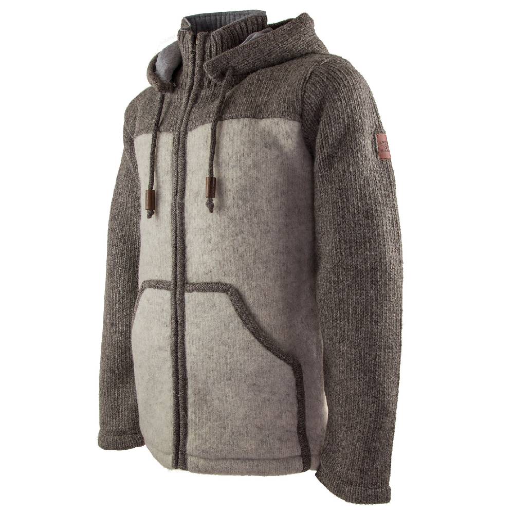 Kunst Und Magie Klassische Herren Strickjacke Wolle Jacke Mit Abnehmbarer Kapuze Baumwollfutter