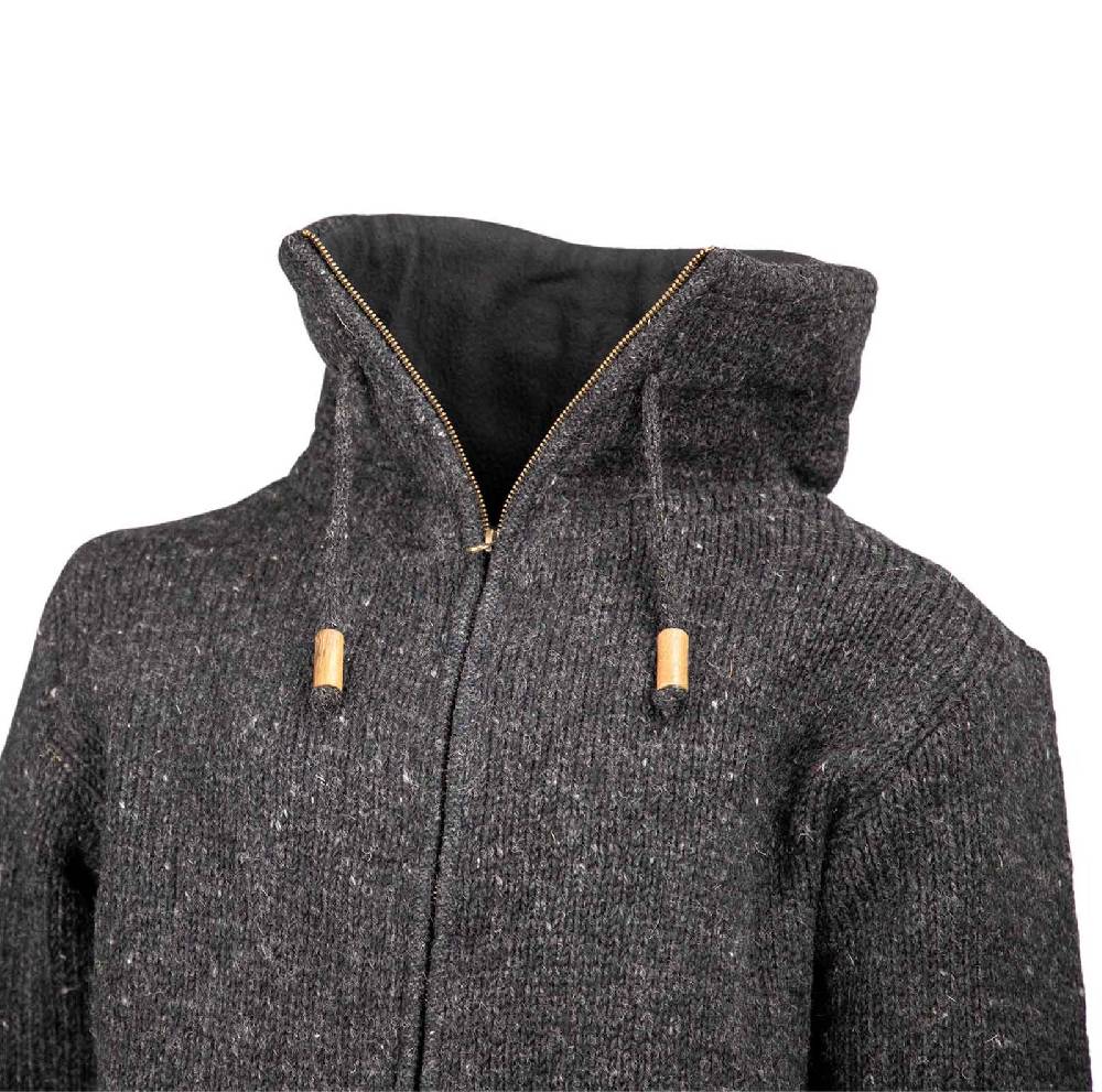 Kunst Und Magie Klassische Strickjacke Wolle Jacke Mit Hochkragen Fleecefutter