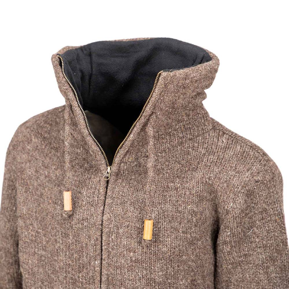 Kunst Und Magie Klassische Strickjacke Wolle Jacke Mit Hochkragen Fleecefutter