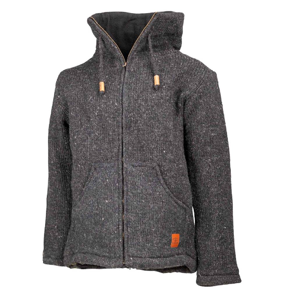 Kunst Und Magie Klassische Strickjacke Wolle Jacke mit Hochkragen Fleecefutter