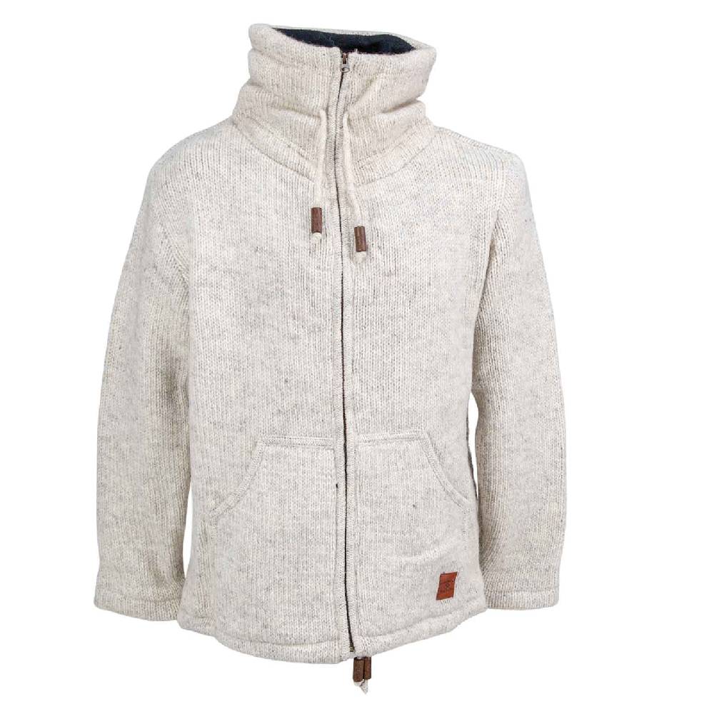 Kunst Und Magie Klassische Strickjacke Wolle Winter Jacke Mit Hochkragen Fleecefutter Fair Nachhaltig