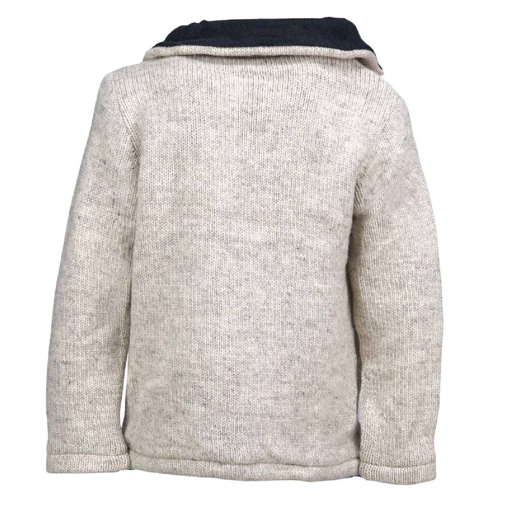 Kunst Und Magie Klassische Strickjacke Wolle Winter Jacke Mit Hochkragen Fleecefutter Fair Nachhaltig