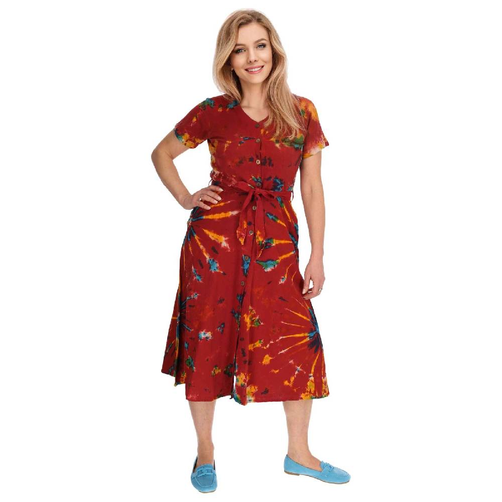 Kunst Und Magie Kleid Batik Sommerkleid Baumwoll Kleid Boho Ibiza Geköpft Hippie Tie Dye