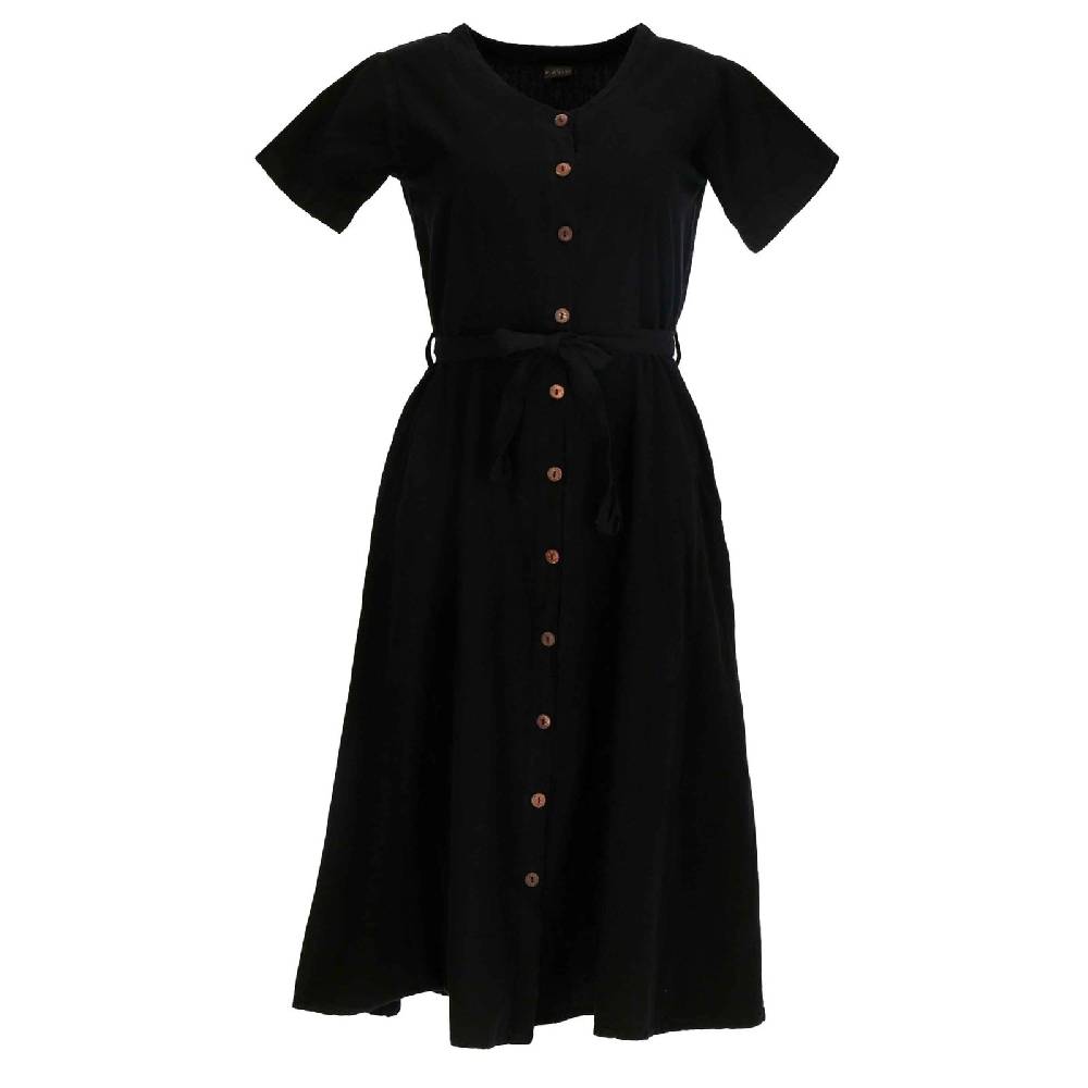 Kunst Und Magie Kleid Sommerkleid Baumwoll Kleid Boho Ibiza Geknöpft Hippie