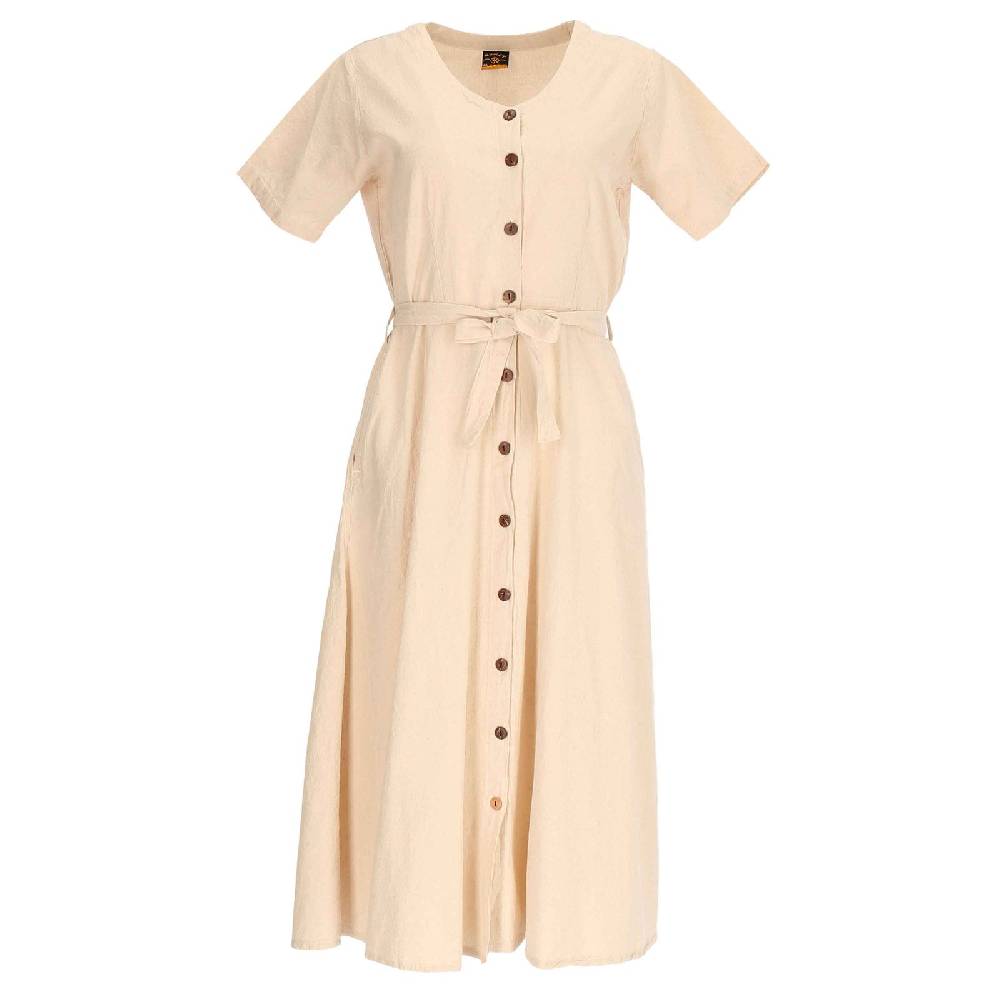 Kunst Und Magie Kleid Sommerkleid Baumwoll Kleid Boho Ibiza Geknöpft Hippie