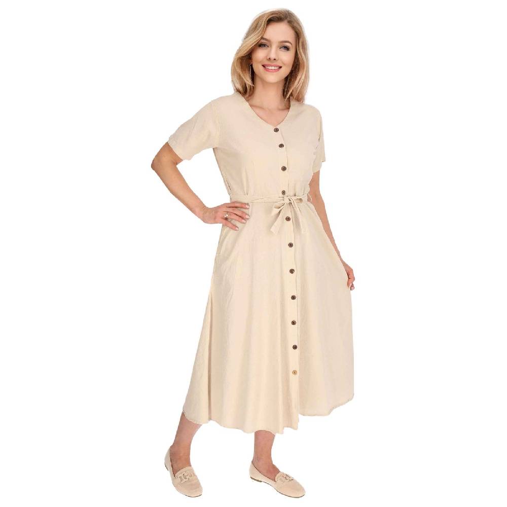 Kunst Und Magie Kleid Sommerkleid Baumwoll Kleid Boho Ibiza Geknöpft Hippie