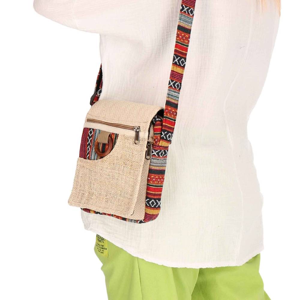 Kunst Und Magie Kleine Hanf Schultertasche Hippie Handtasche Goa Tasche Mit Schulterriemen Damen Herren