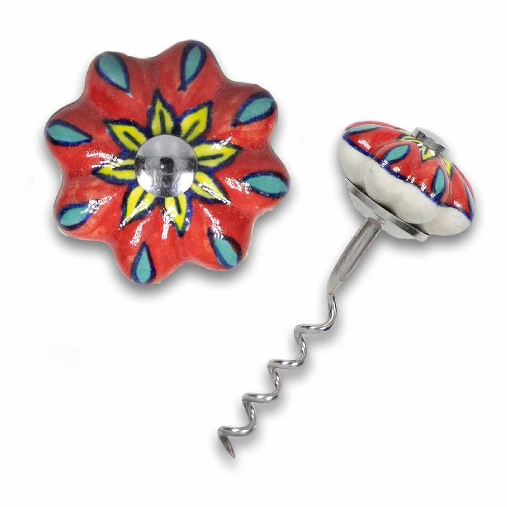 Kunst Und Magie Korkenzieher Mit Keramikgriff Handbemalt Landhaus Indienlandhaus Blume