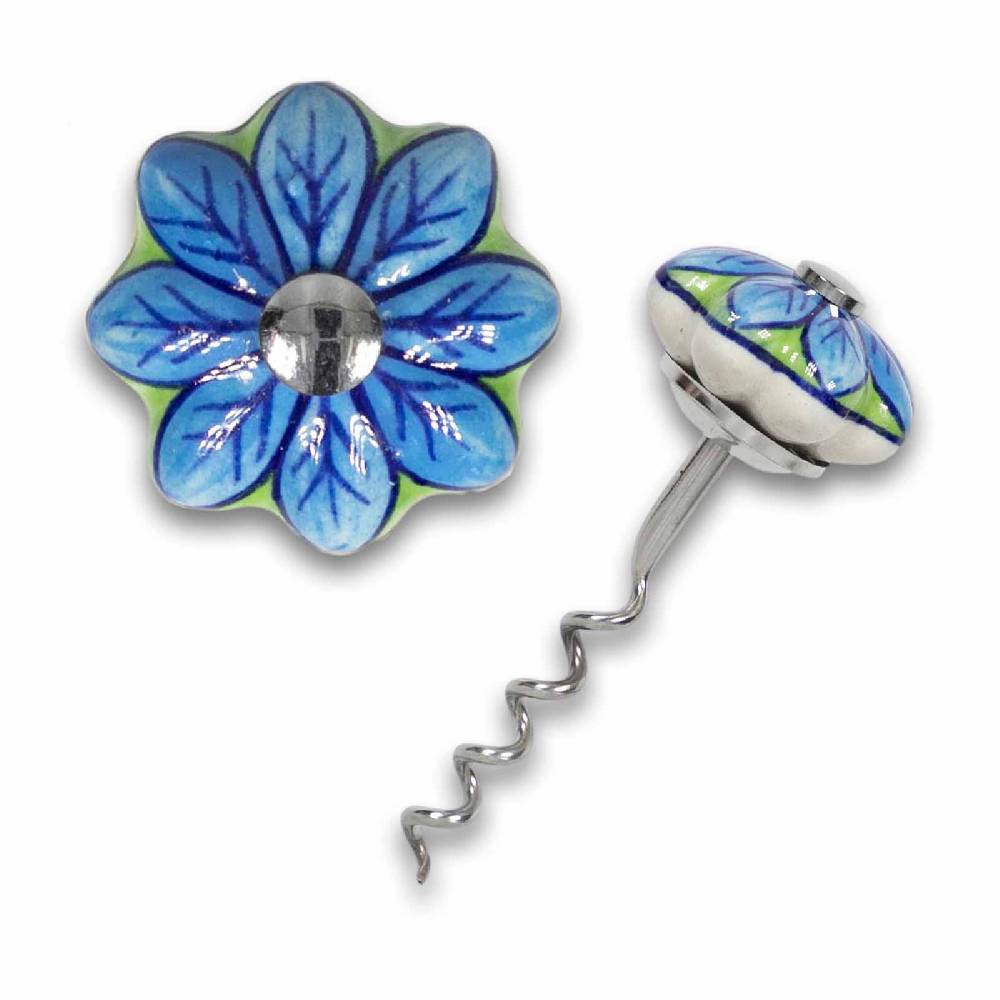 Kunst Und Magie Korkenzieher Mit Keramikgriff Handbemalt Landhaus Indienlandhaus Blume