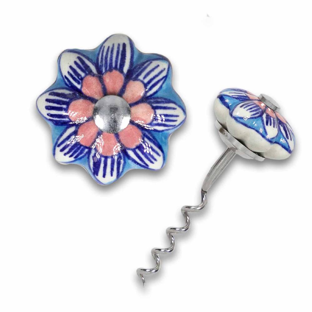 Kunst Und Magie Korkenzieher Mit Keramikgriff Handbemalt Landhaus Indienlandhaus Blume