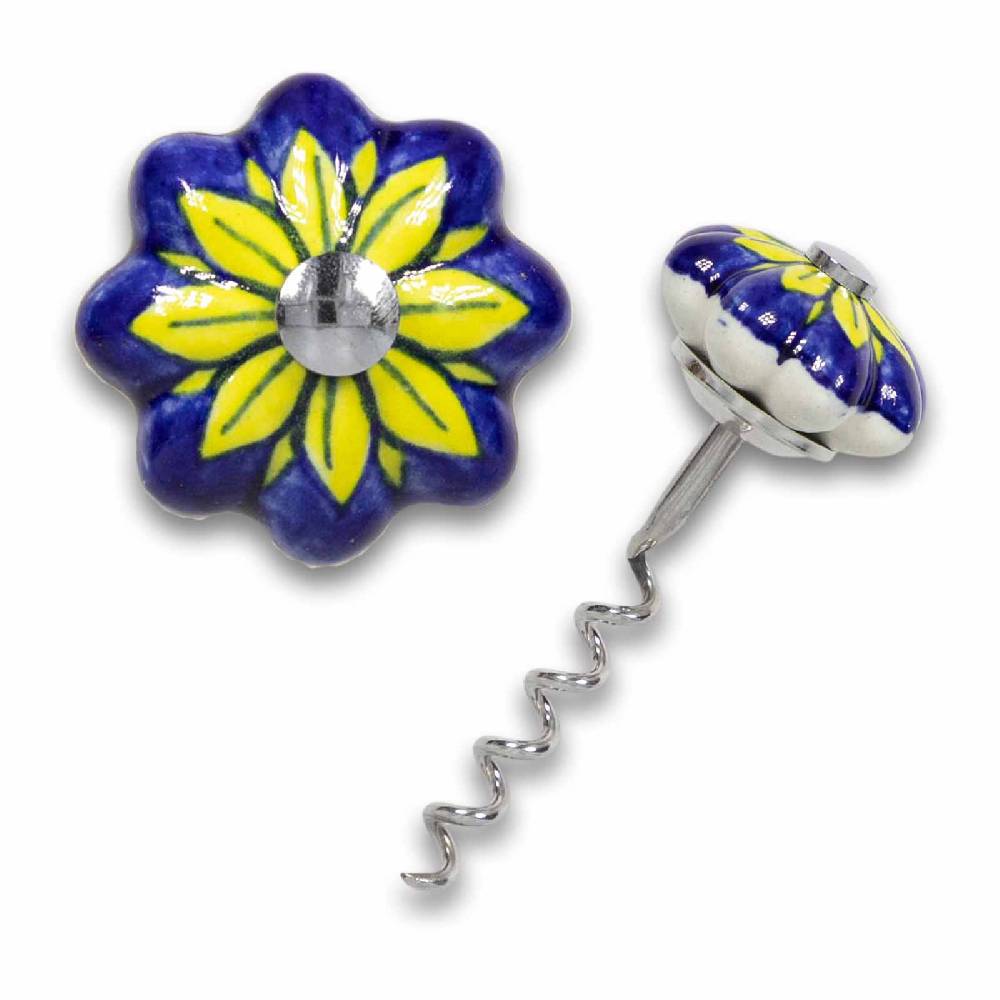 Kunst Und Magie Korkenzieher mit Keramikgriff Handbemalt Landhaus Indienlandhaus Blume