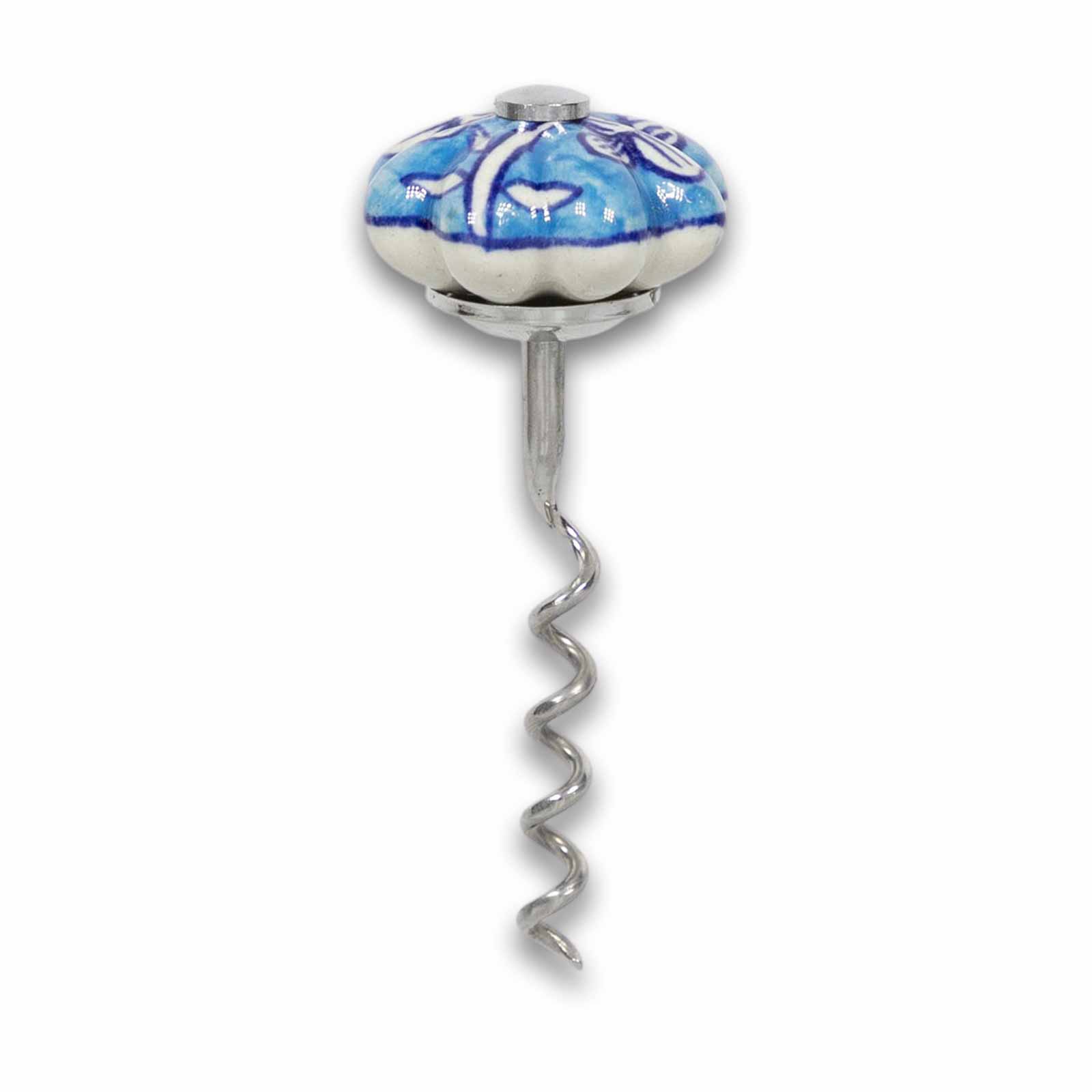 Kunst Und Magie Korkenzieher Mit Keramikgriff Handbemalt Landhaus Indienlandhaus Blautöne