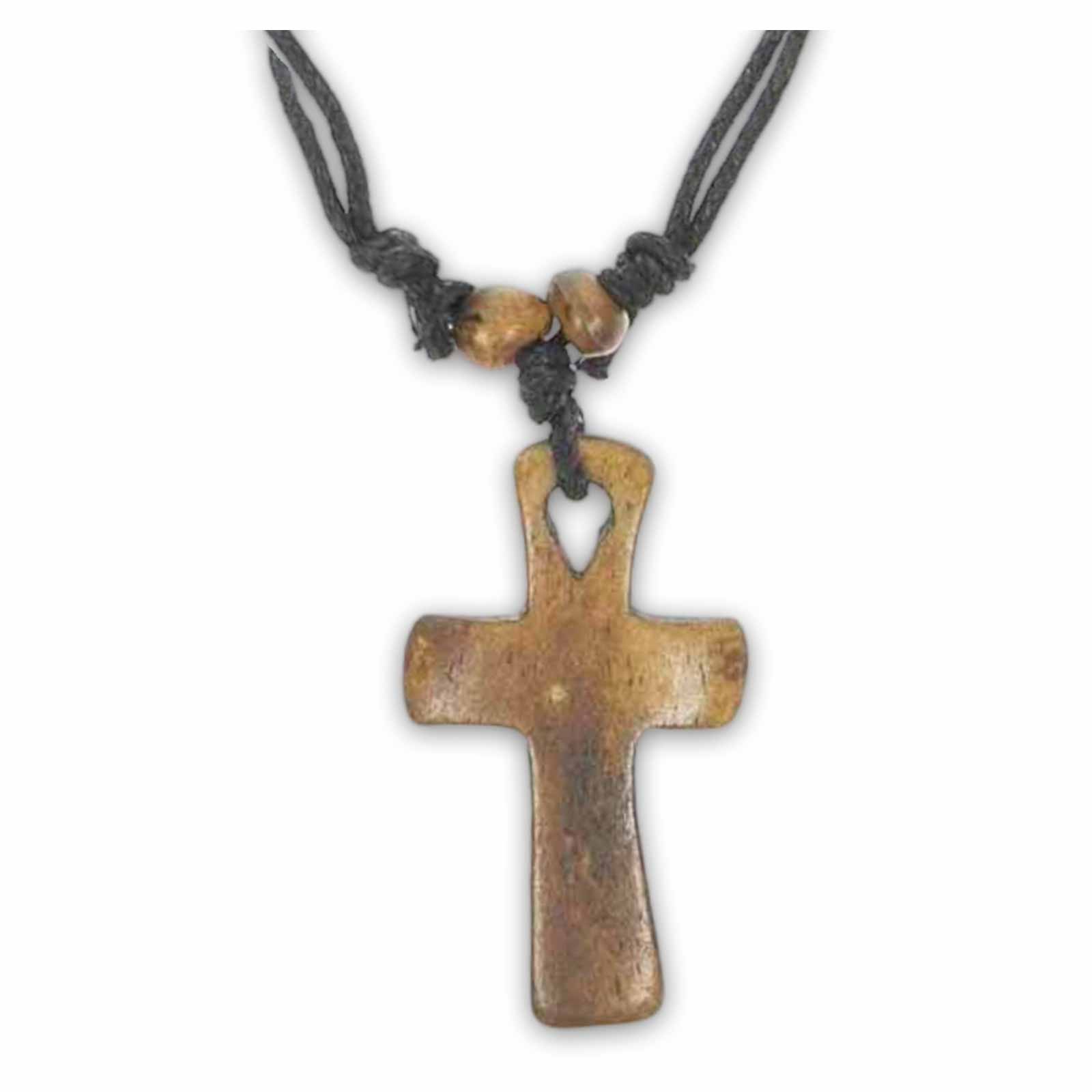 Kunst Und Magie Kreuz Ankh Amulett Anhänger Talisman Handgeschnitzt mit Textilband Halskette