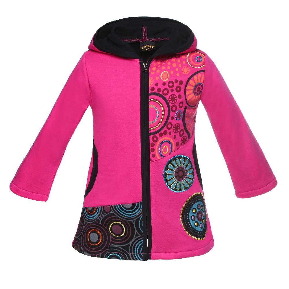 Kunst Und Magie Kunst & Magie Bunte Kinder Hippiejacke Mit Zipfelkapuze