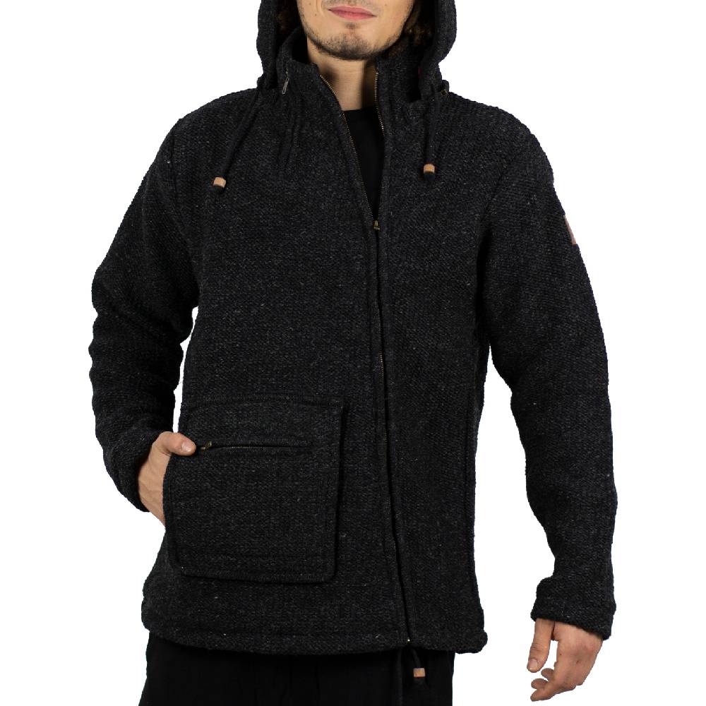 Kunst Und Magie Kunst & Magie Unisex Strick- Wolljacke abnehmbare Kapuze