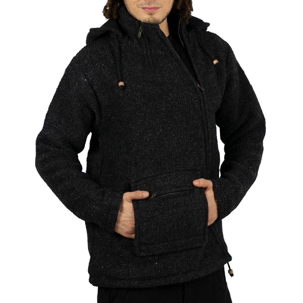 Kunst Und Magie Kunst & Magie Unisex Strick- Wolljacke Abnehmbare Zipfelkapuze