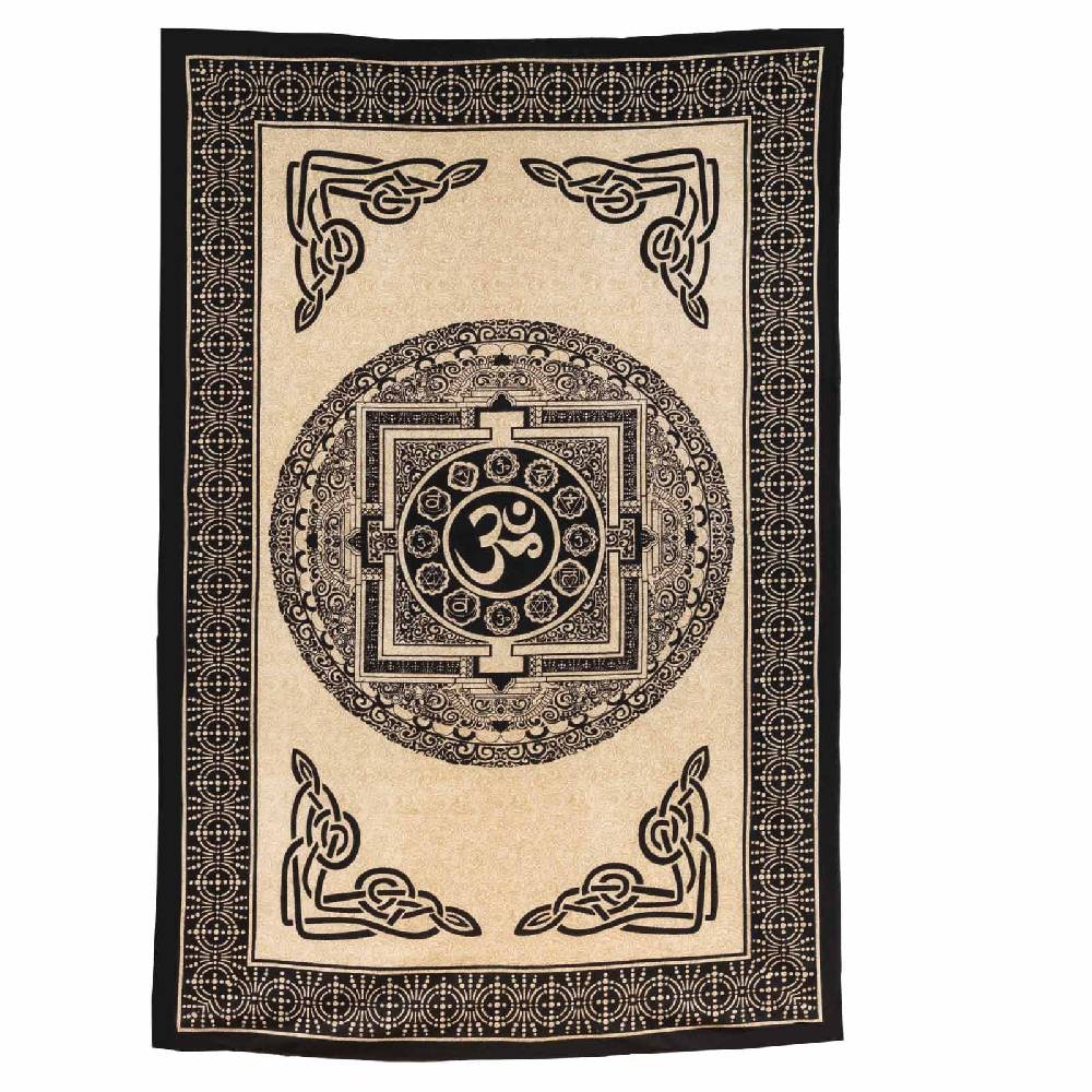 Kunst Und Magie Kunst Und Magie Aum Tagesdecke Wandbehang Bunt Deko Tuch OM Yantra Ca. 200 X 135cm