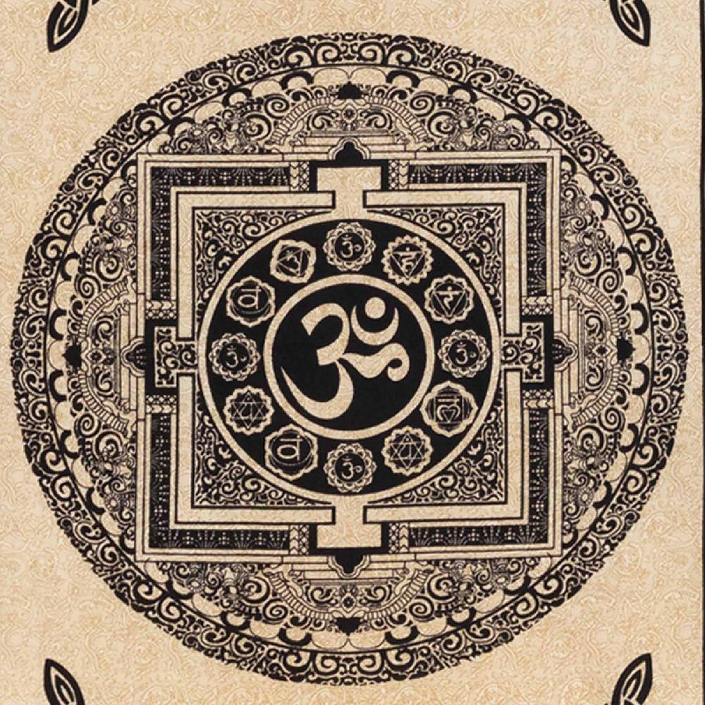 Kunst Und Magie Kunst Und Magie Aum Tagesdecke Wandbehang Bunt Deko Tuch OM Yantra Ca. 200 X 135cm