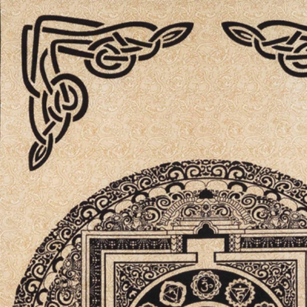 Kunst Und Magie Kunst Und Magie Aum Tagesdecke Wandbehang Bunt Deko Tuch OM Yantra Ca. 200 X 135cm