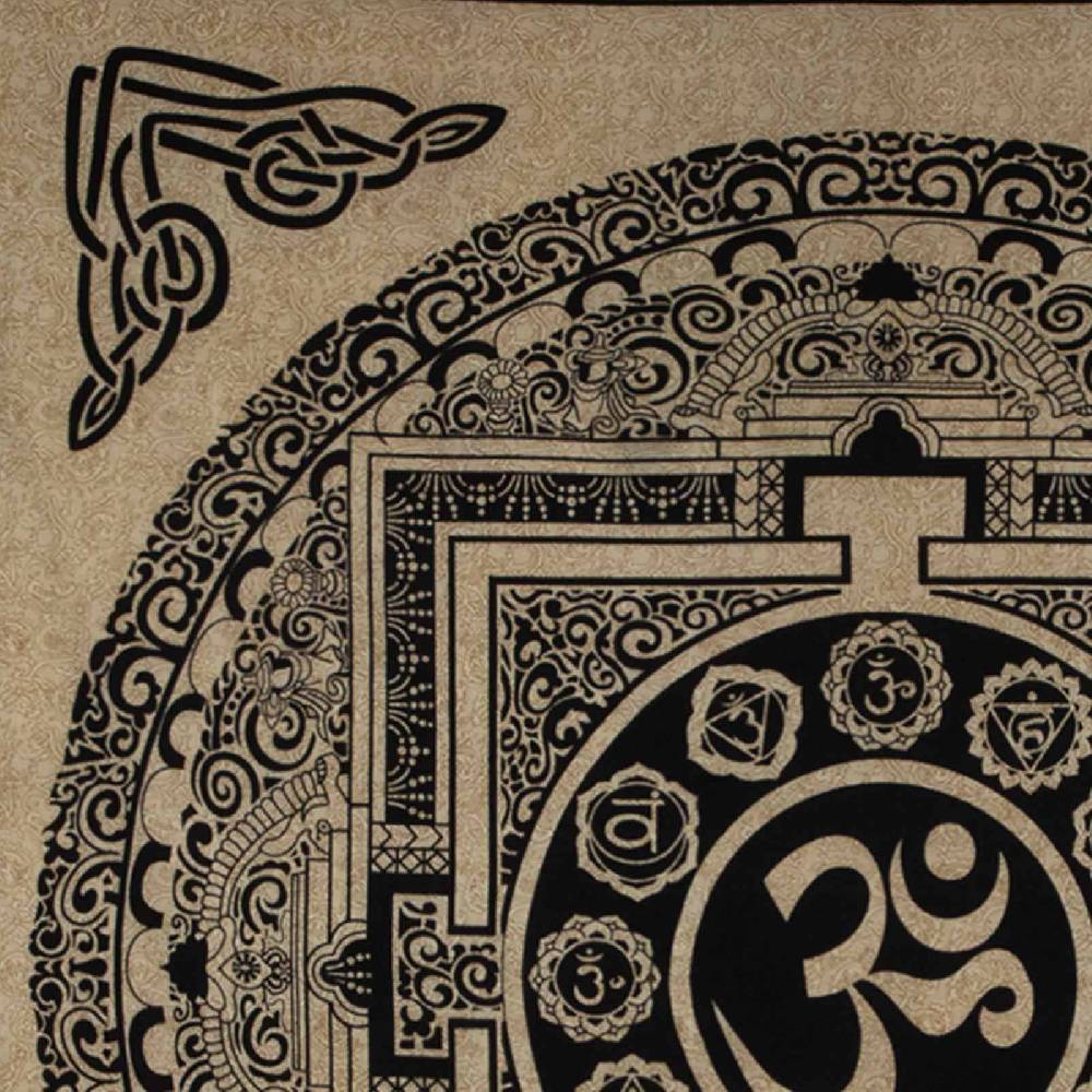 Kunst Und Magie Kunst Und Magie AUM Tagesdecke Wandbehang Bunt Deko Tuch OM Yantra Mandala Ca. 200 X 230cm