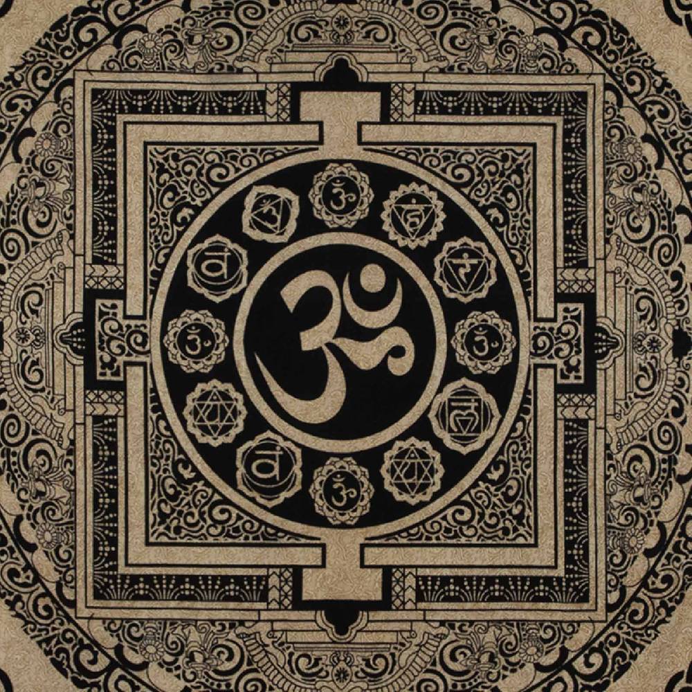 Kunst Und Magie Kunst Und Magie AUM Tagesdecke Wandbehang Bunt Deko Tuch OM Yantra Mandala Ca. 200 X 230cm