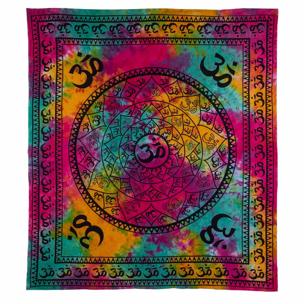Kunst Und Magie Kunst Und Magie AUM Tagesdecke Wandbehang Bunt Deko Tuch OM Mandala Ca. 200 X 230cm