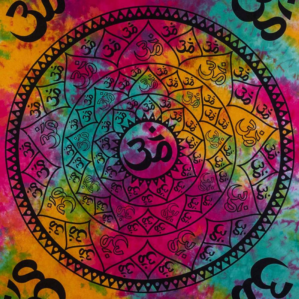 Kunst Und Magie Kunst Und Magie AUM Tagesdecke Wandbehang Bunt Deko Tuch OM Mandala Ca. 200 X 230cm