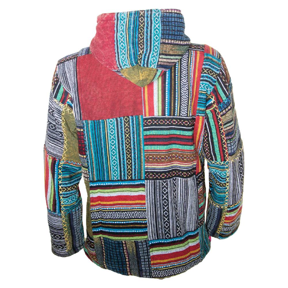Kunst Und Magie KUNST UND MAGIE Baja Jerga Unisex Patchwork Hoodie Mit Kapuze Alternative Jacke