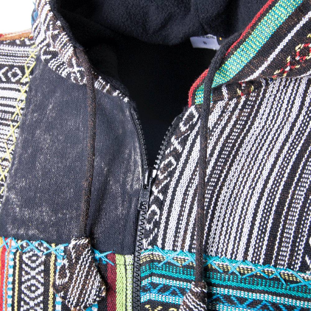 Kunst Und Magie KUNST UND MAGIE Baja Jerga Unisex Patchwork Hoodie Mit Kapuze Alternative Jacke