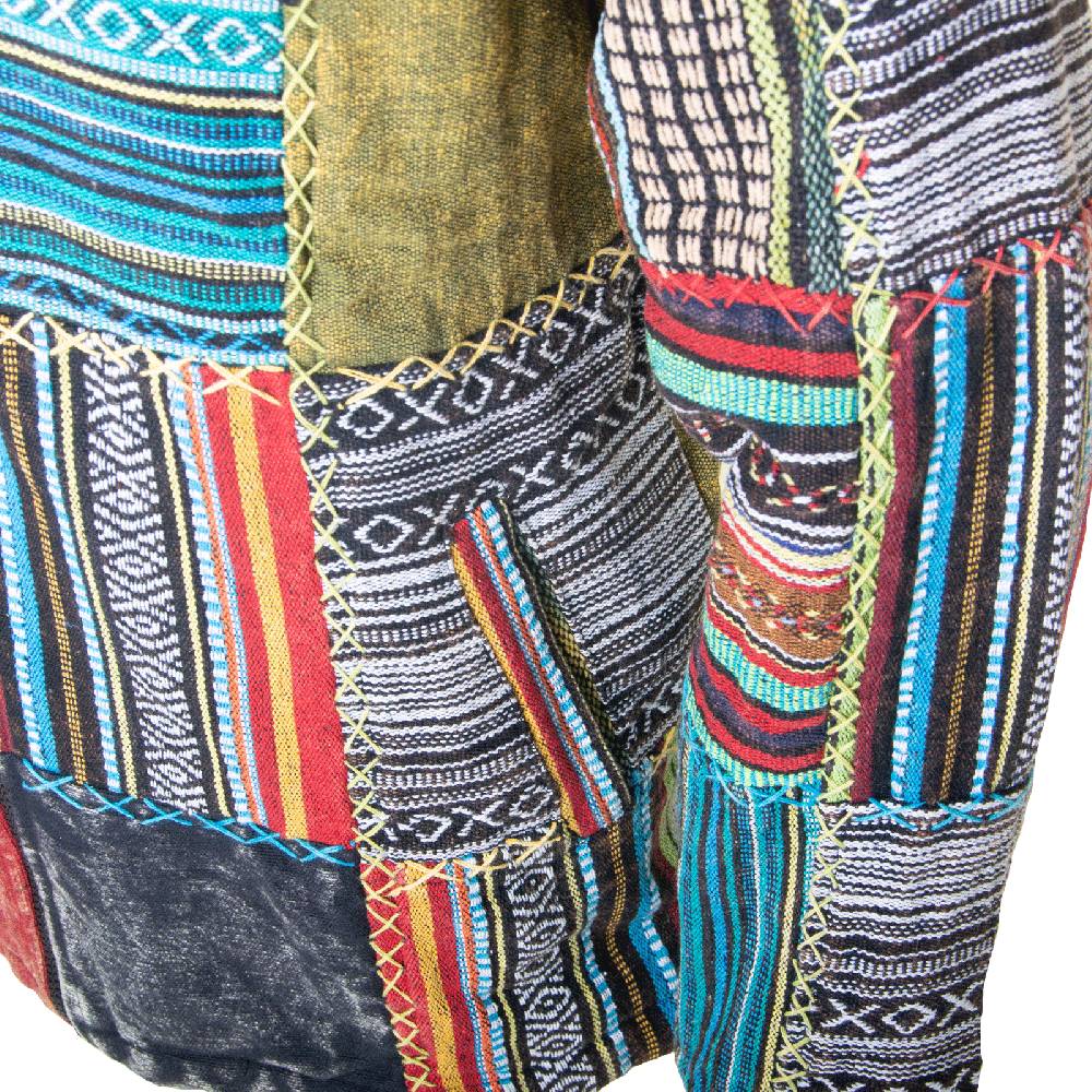 Kunst Und Magie KUNST UND MAGIE Baja Jerga Unisex Patchwork Hoodie Mit Kapuze Alternative Jacke