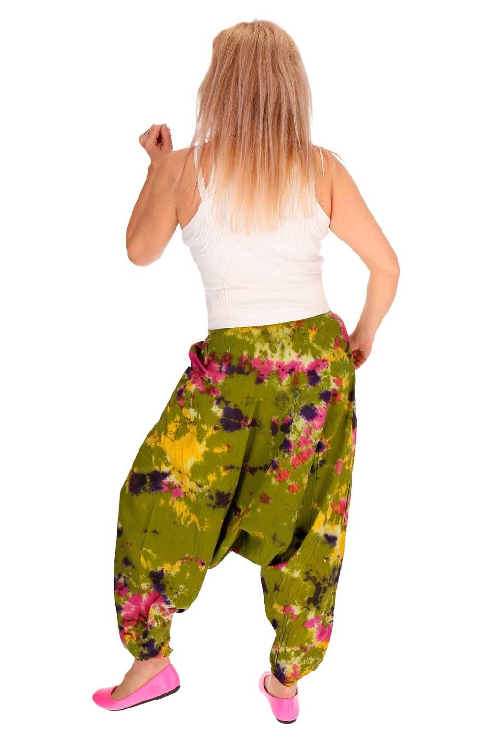 Kunst Und Magie Kunst Und Magie Batik Damen Hose Tie Dye Baumwoll Yoga Haremshose Wellnesshose Pluderhose Ballonhose
