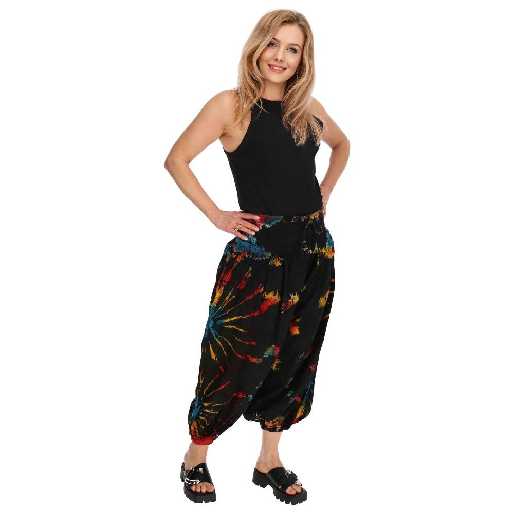 Kunst Und Magie Kunst Und Magie Batik Damen Hose Tie Dye Baumwoll Yoga Haremshose Wellnesshose Pluderhose Ballonhose