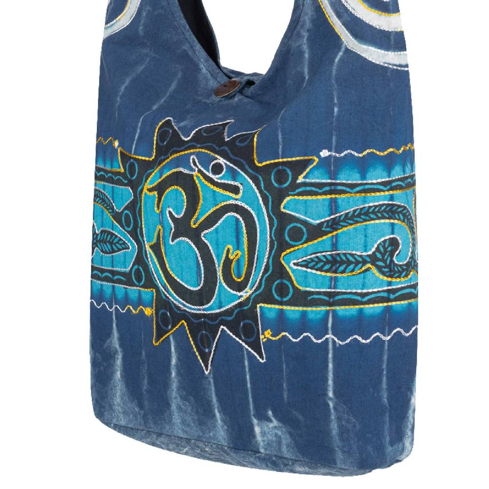 Kunst Und Magie Kunst Und Magie Batik Schultertasche Umhängetasche Mit Om Motiv Blau