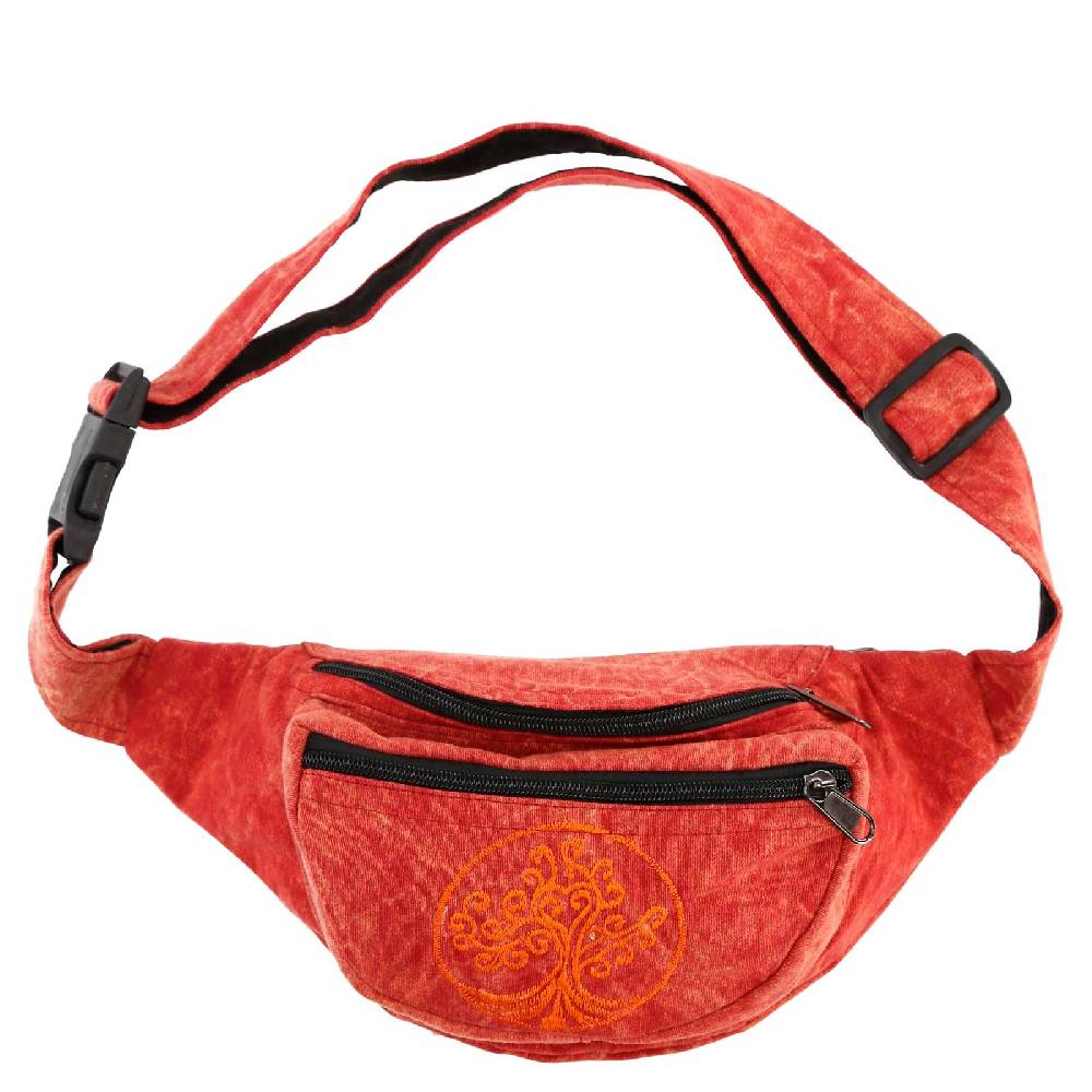 Kunst Und Magie Kunst Und Magie Bauchtasche Bunte Boho Goa Crossbody Schulter Gürteltasche Hüfttasche Stonewashed Unisex Lebensbaum