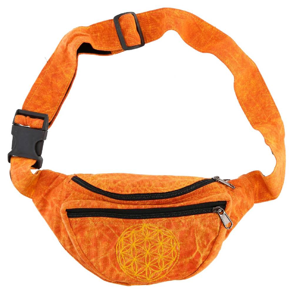 Kunst Und Magie Kunst Und Magie Bauchtasche Bunte Boho Goa Crossbody Schulter Gürteltasche Hüfttasche Stonewashed Unisex Lebensblume
