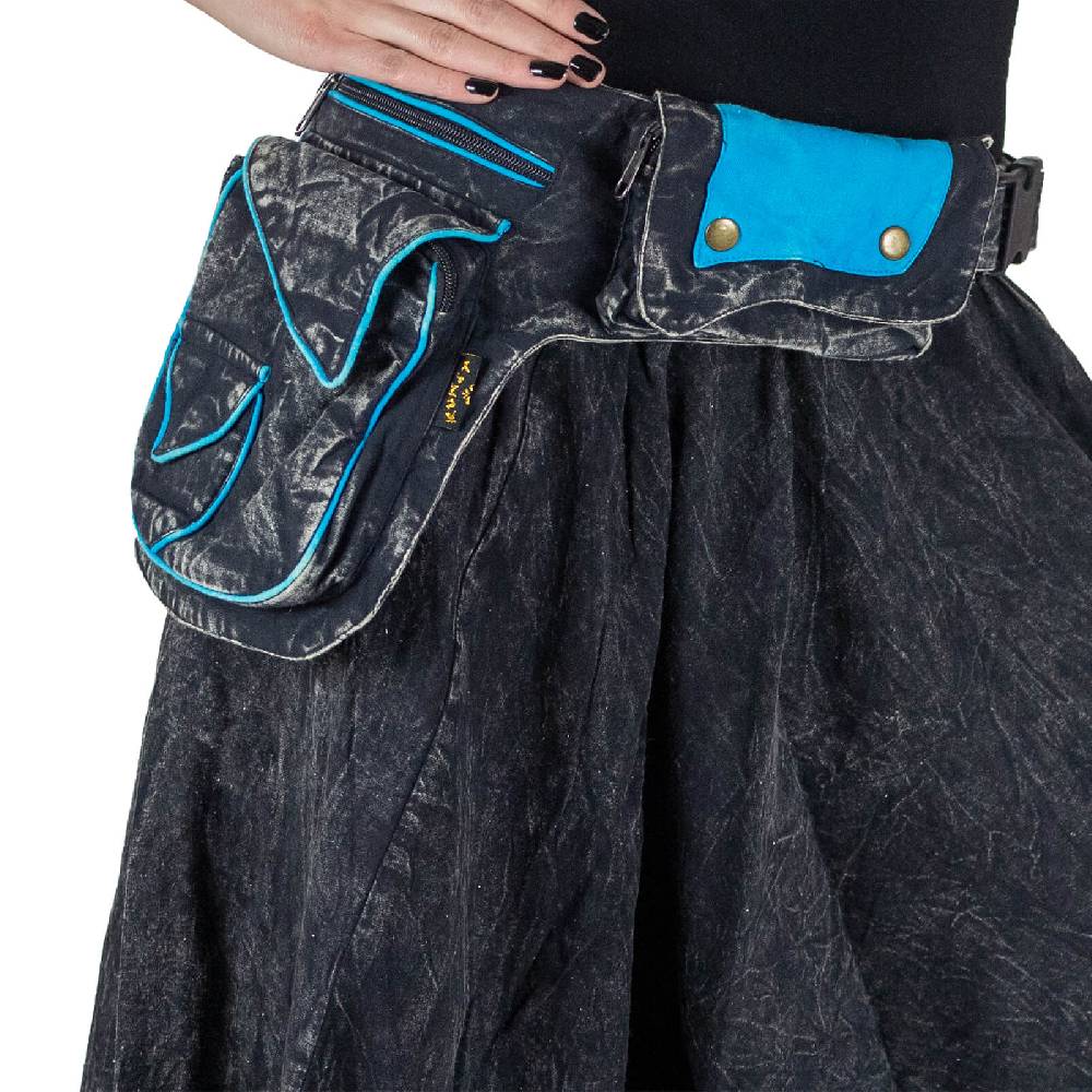 Kunst Und Magie Kunst und Magie Bauchtasche Sidebag Stonewashed Gürteltasche Festivaltasche Hippie Goa