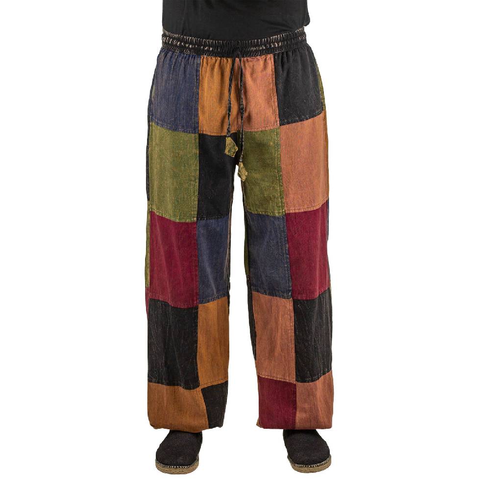 Kunst Und Magie Kunst Und Magie Bunte Patchwork Freizeit Cargo Hose Stonewashed - Unisex Hippiehose