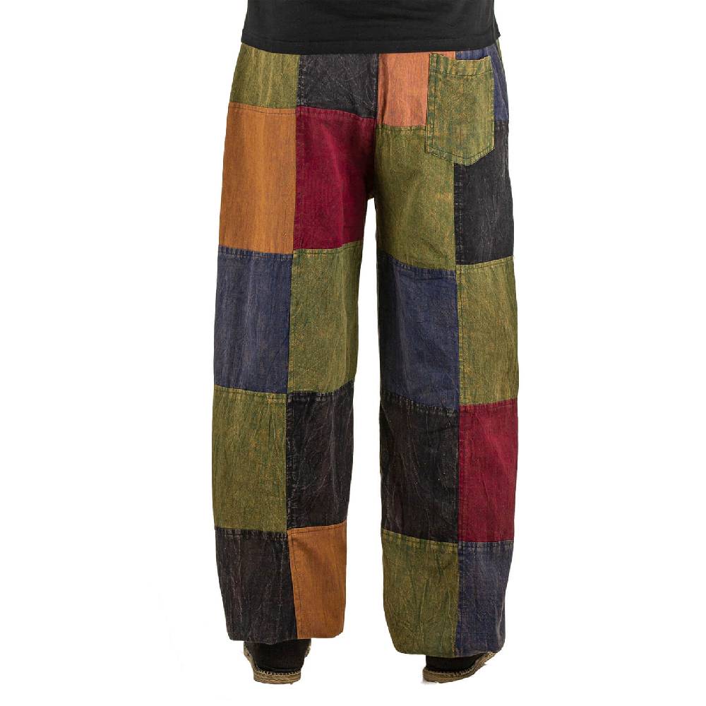 Kunst Und Magie Kunst Und Magie Bunte Patchwork Freizeit Cargo Hose Stonewashed - Unisex Hippiehose
