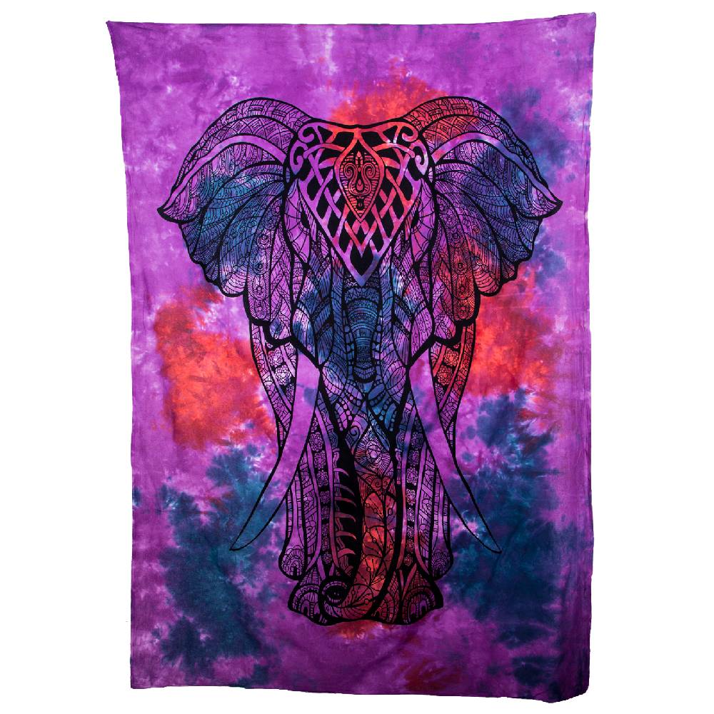 Kunst Und Magie Kunst Und Magie Bunte Tagesdecke Wandbehang Elefant Ca. 200 X 135 Cm