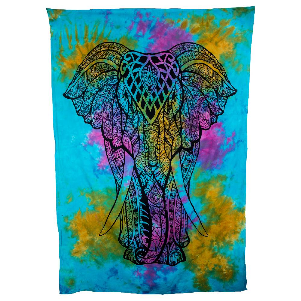 Kunst Und Magie Kunst Und Magie Bunte Tagesdecke Wandbehang Elefant Ca. 200 X 135 Cm