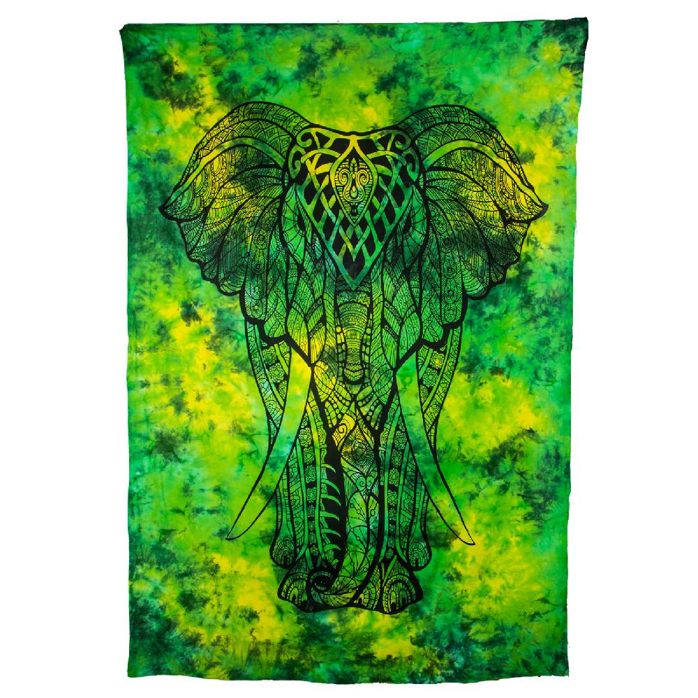 Kunst Und Magie Kunst und Magie Bunte Tagesdecke Wandbehang Elefant ca. 200 x 135 cm