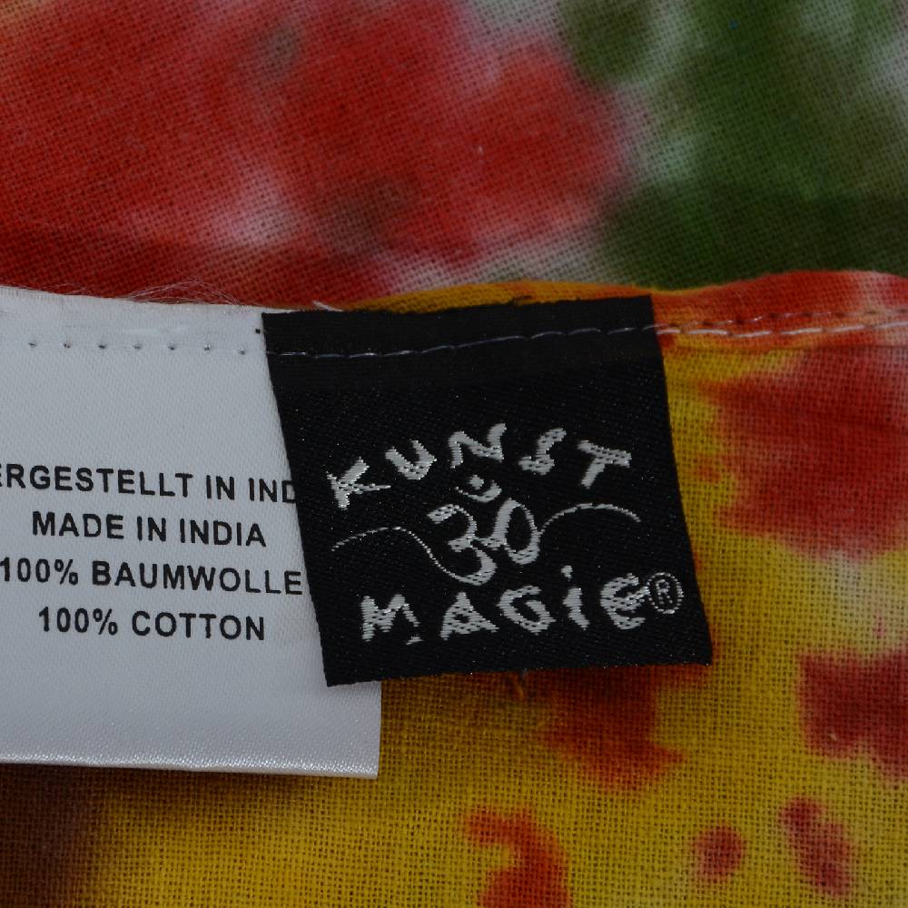 Kunst Und Magie Kunst Und Magie Bunte Tagesdecke Wandbehang Tuch Indien OM Batik Ca. 220 X 140 Cm
