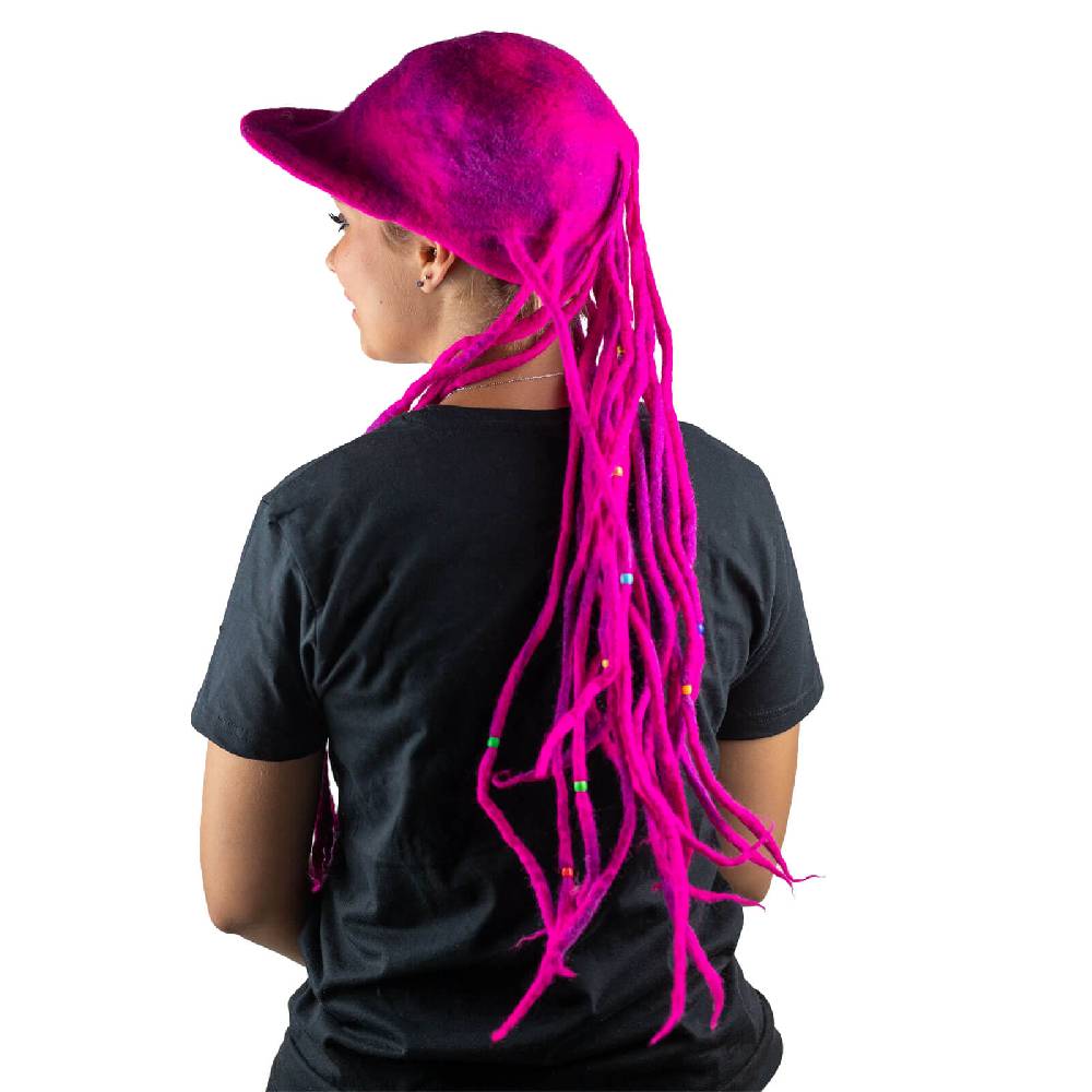 Kunst Und Magie Kunst Und Magie Bunter Dreadlock Hut Aus Filz Hippie Goa Filzhut