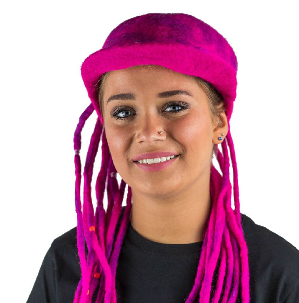 Kunst Und Magie Kunst Und Magie Bunter Dreadlock Hut Aus Filz Hippie Goa Filzhut