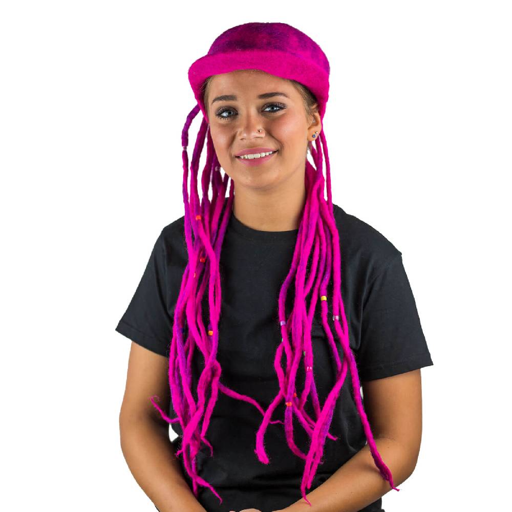 Kunst Und Magie Kunst Und Magie Bunter Dreadlock Hut Aus Filz Hippie Goa Filzhut