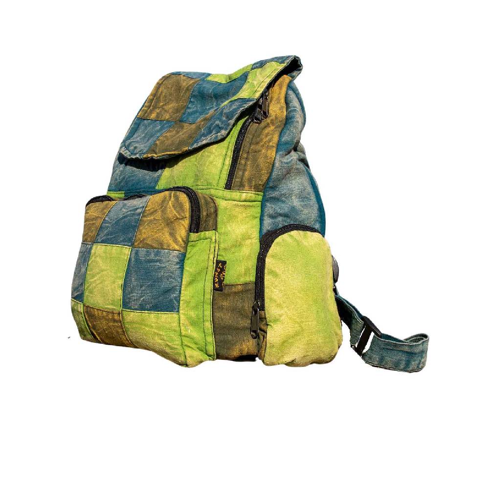 Kunst Und Magie Kunst Und Magie Bunter Hippie Rucksack "No Waist" Stonewashed Nepal Fair M
