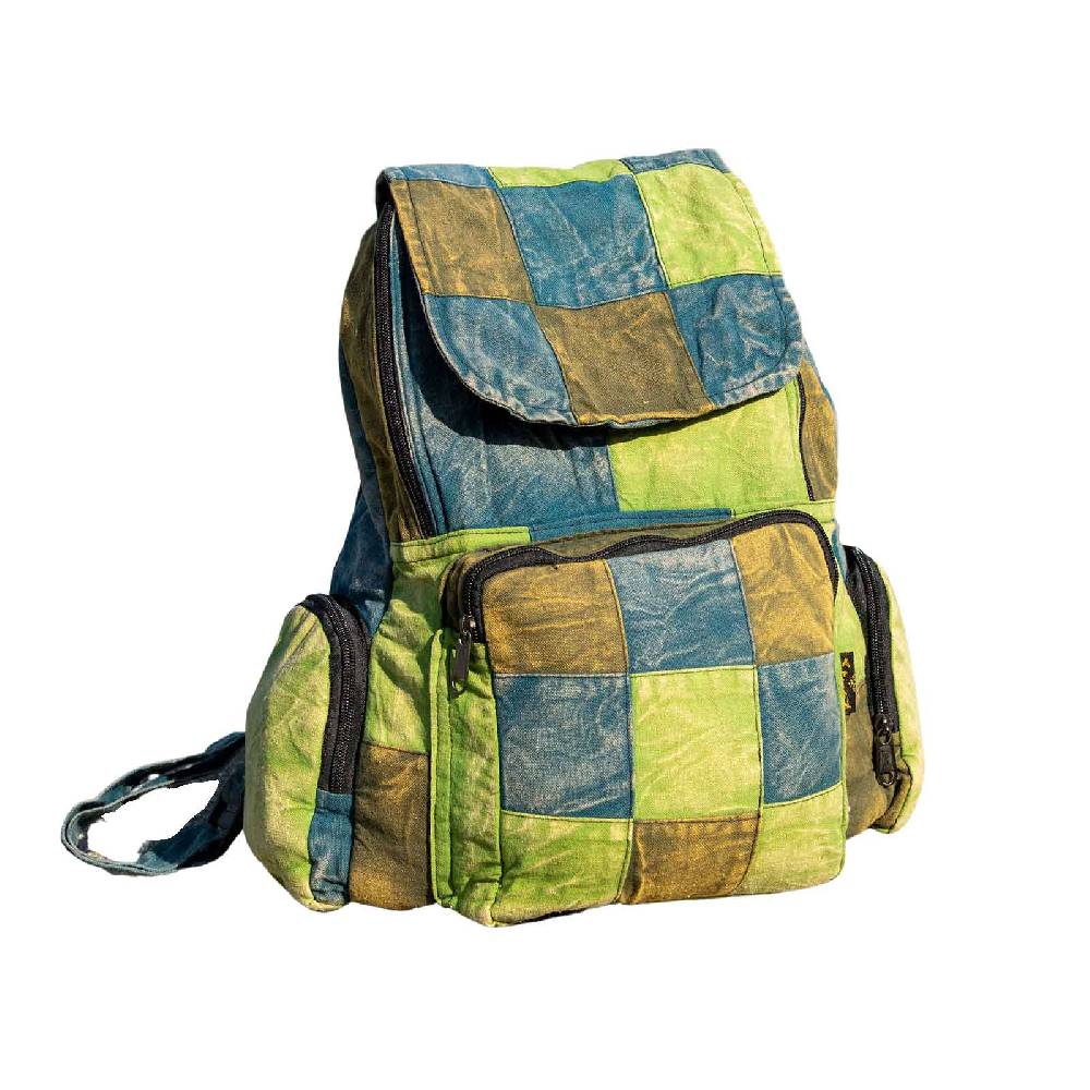 Kunst Und Magie Kunst Und Magie Bunter Hippie Rucksack "No Waist" Stonewashed Nepal Fair M