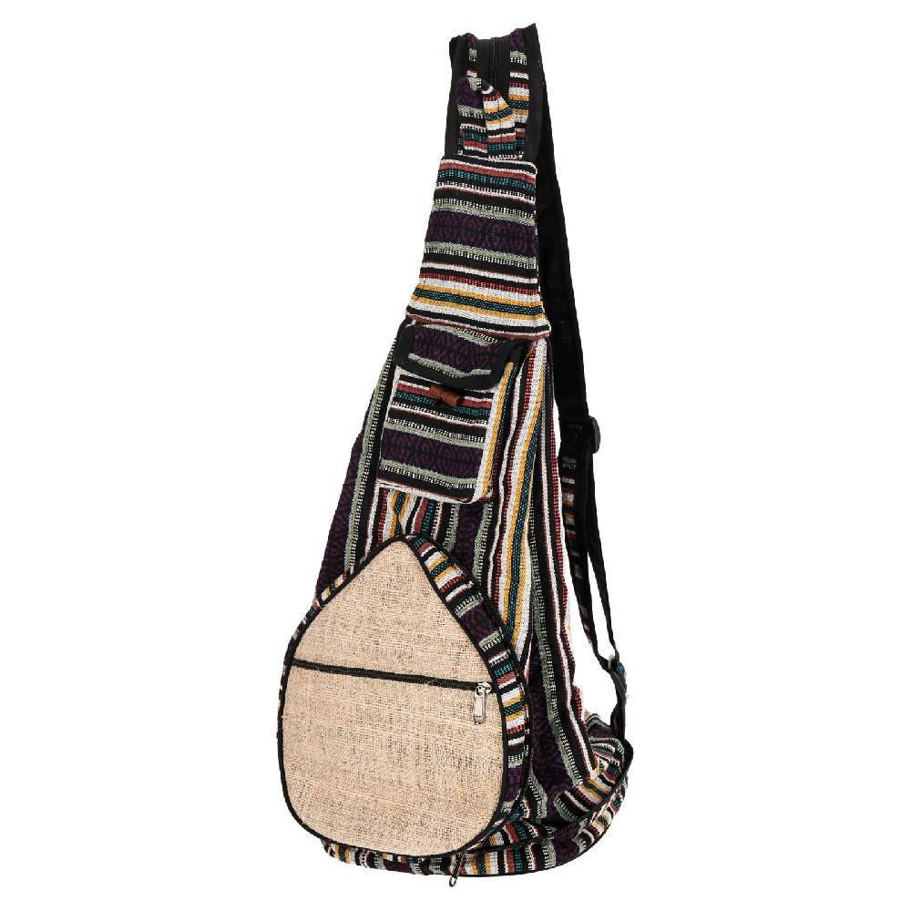 Kunst Und Magie Kunst Und Magie Bunter Hippie Rucksack Schultertasche Slingbag Crossbody-Bag Hanf